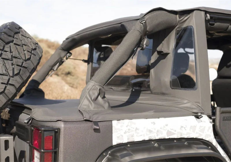 Rampage 2007-2018 Jeep Wrangler(JK) Unlimited 4-Door Trailview Tonneau Top - Black Diamond - Additional View 5