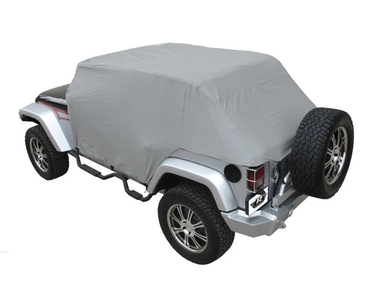 Rampage 2007-2018 Jeep Wrangler(JK) Unlimited Cab Cover With Door Flaps - Grey - Side View