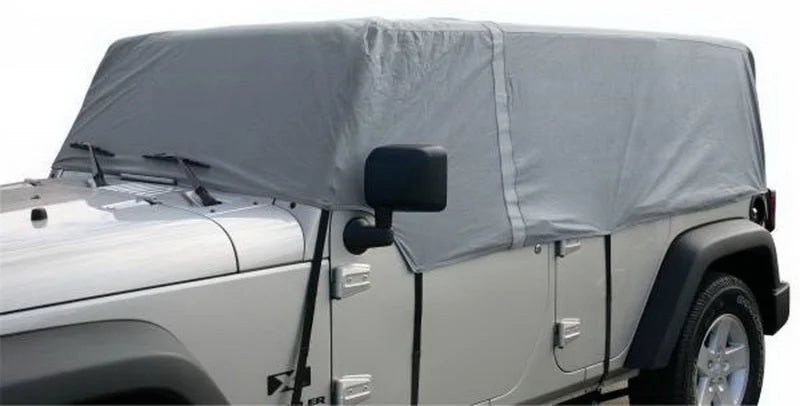 Rampage 2007-2018 Jeep Wrangler(JK) Unlimited Car Cover 4 Layer - Grey - Side View