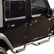 Load image into Gallery viewer, Rampage 2007-2018 Jeep Wrangler(JK) Unlimited Side Bar Drop Step Slimline - Black - Side View