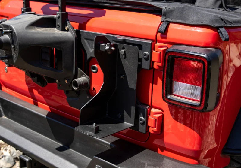 Rampage 2007-2019 Jeep Wrangler(JL) Offroad Jack Mount - Black - Side View