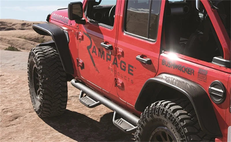Rampage 2018-2019 Jeep Wrangler(JL) Sport 2-Door Rock Rail - Black - Side View