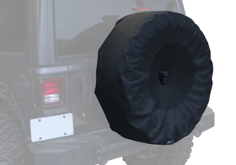 Rampage 2018-2019 Jeep Wrangler(JL) Sport 2-Door Tire Cover w/Camera Slot 30in-32in - Black - Side View