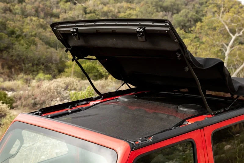 Rampage 2018-2019 Jeep Wrangler(JL) Unlimited Sport 4-Door Mesh Shade Top - Extended - Black - Main Product View