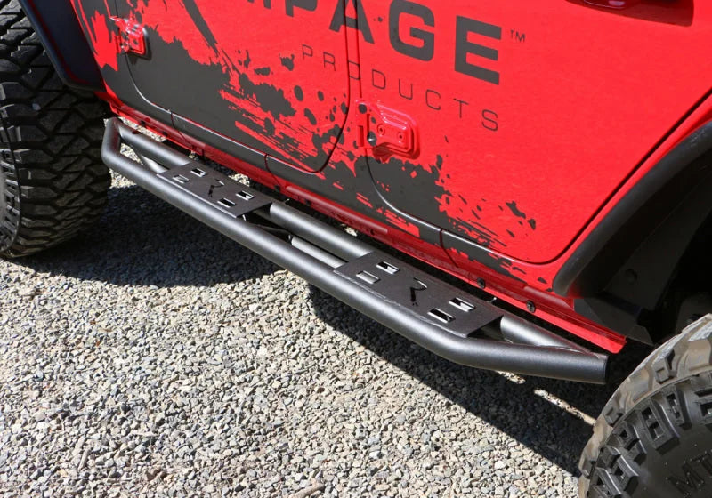 Rampage 2018-2019 Jeep Wrangler(JL) Unlimited Sport 4-Door Trail Crawler Step - Black - Side View
