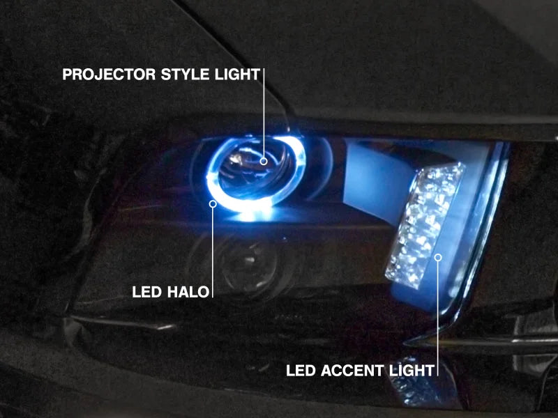 Raxiom 05-09 Ford Mustang w/ Halogen LED Halo Prjctr Headlights-Blk Hsng(Smoked Lens Exclude GT500) - Additional View 8