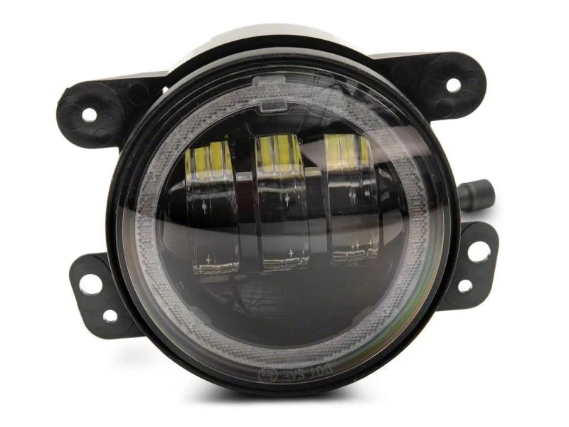 Raxiom 07-18 Jeep Wrangler JK Axial Series 4-In LED Fog Lights w/ RGB Halo - Installation View