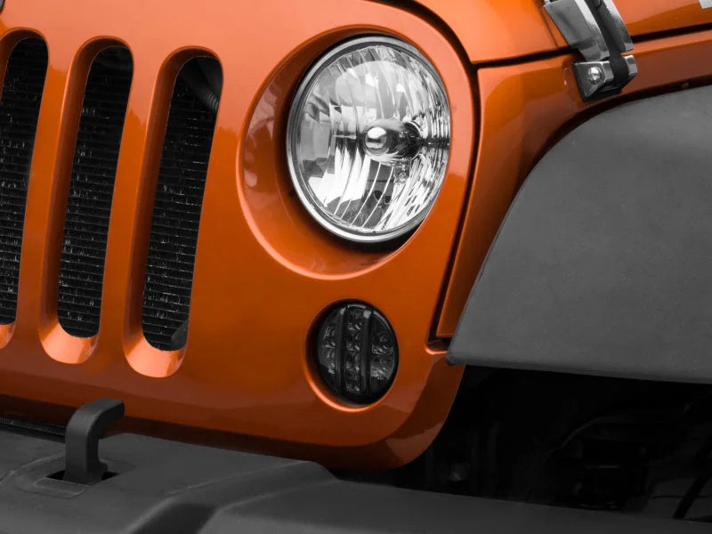 Raxiom 07-18 Jeep Wrangler JK Axial Series LED Front Turn Signals (Smoked) - Main Product View