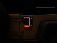 Load image into Gallery viewer, Raxiom 07-18 Jeep Wrangler JK Axial Series LED Halo Tail Lights- Black Housing (Dark Smoked Lens) - Main Product View