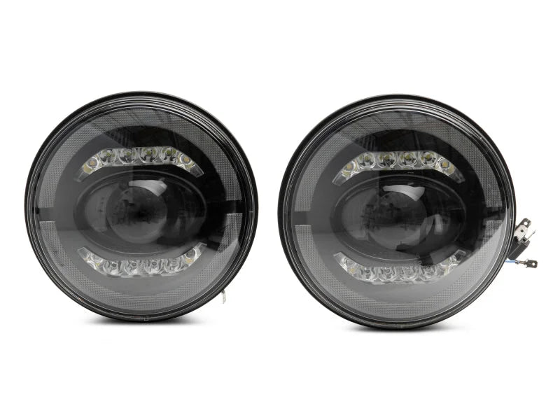 Raxiom 07-18 Jeep Wrangler JK Axial Series LED Headlights- Black Housing (Clear Lens) - Additional View 7