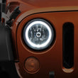 Load image into Gallery viewer, Raxiom 07-18 Jeep Wrangler JK LED Halo Headlights- Chrome Housing (Clear Lens) - Installation View