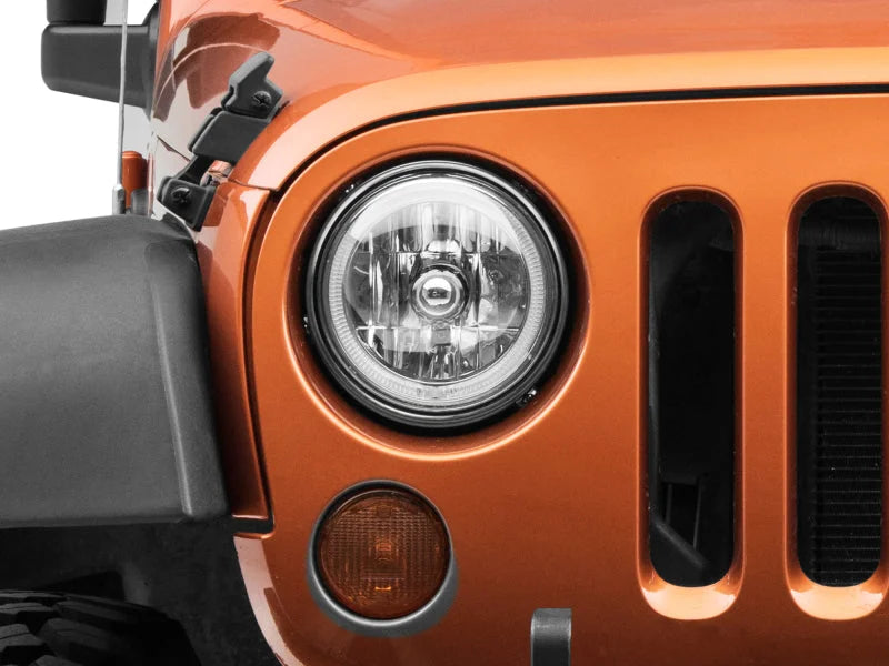 Raxiom 07-18 Jeep Wrangler JK LED Halo Headlights- Chrome Housing (Clear Lens) - Additional View 9