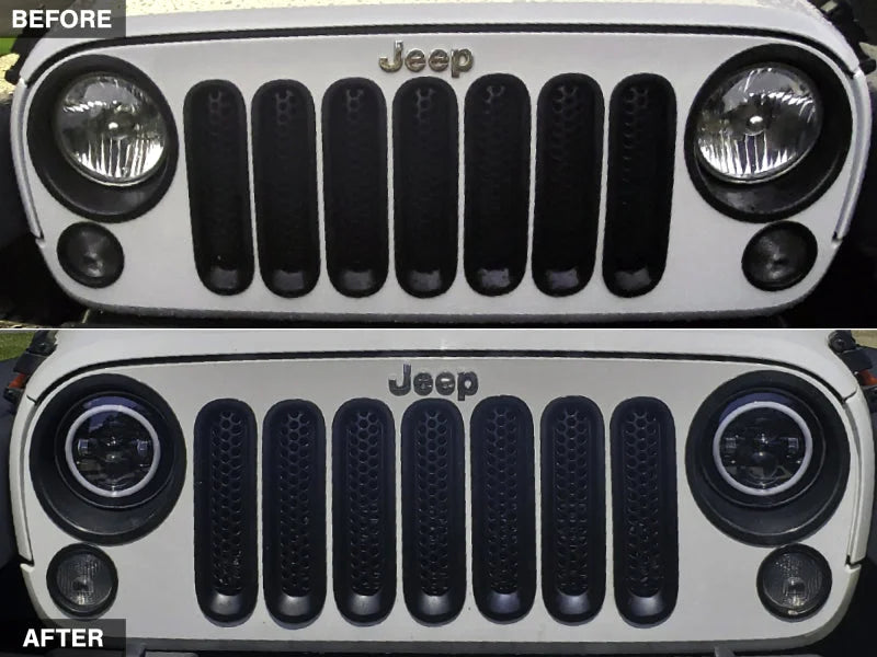 Raxiom 07-18 Jeep Wrangler JK LED Halo Headlights- Chrome Housing (Clear Lens) - Additional View 14