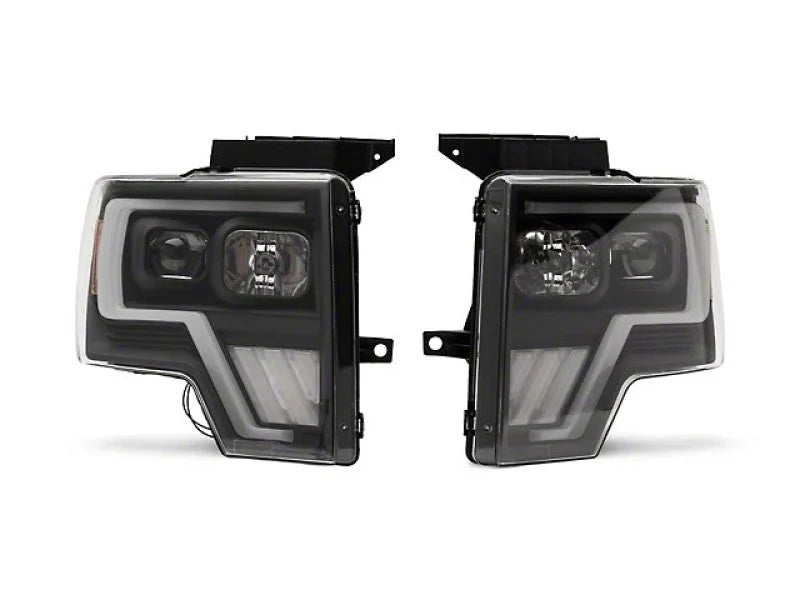 Raxiom 09-14 Ford F-150 G4 Projector Headlights- Black Housing (Clear Lens) - Back View