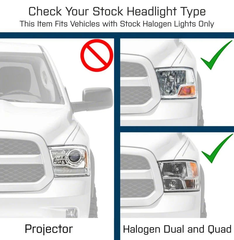 Raxiom 09-18 Dodge RAM 1500 Axial OEM Rep Headlights w/ Single Bulb- Chrome Housing (Clear Lens) - Additional View 12