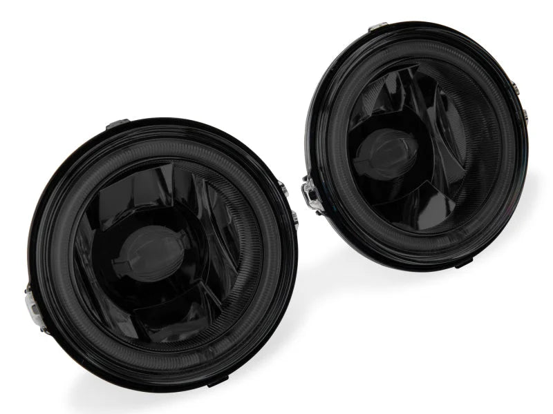 Raxiom 13-14 Ford Mustang GT CCFL Halo Fog Lights (Smoked) - Back View