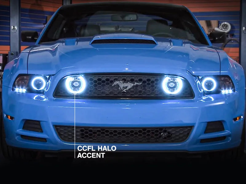 Raxiom 13-14 Ford Mustang GT CCFL Halo Fog Lights (Smoked) - Additional View 10