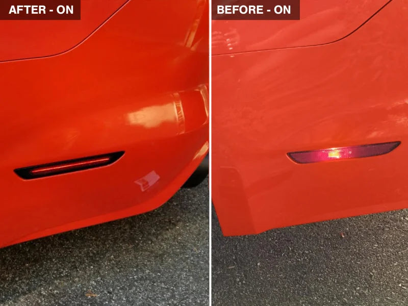 Raxiom 15-22 Ford Mustang Axial Series LED Side Marker Lights Rear (Smoked) - Installation View