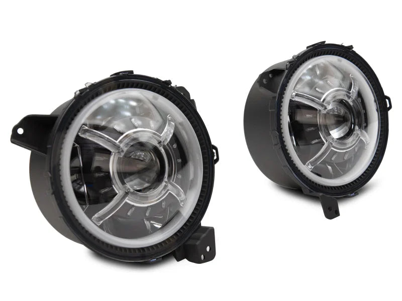 Raxiom 18-22 Jeep Wrangler JL/ JT 9-Inch LED Headlights w/ DRL and Halo- Black Housing (Clear Lens) - Additional View 6
