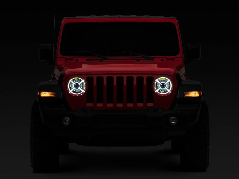 Raxiom 18-22 Jeep Wrangler JL/ JT 9-Inch LED Headlights w/ DRL and Halo- Black Housing (Clear Lens) - Additional View 8