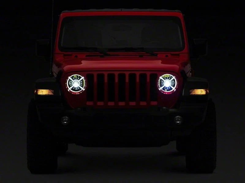 Raxiom 18-22 Jeep Wrangler JL/ JT 9-Inch LED Headlights w/ DRL and Halo- Black Housing (Clear Lens) - Additional View 13