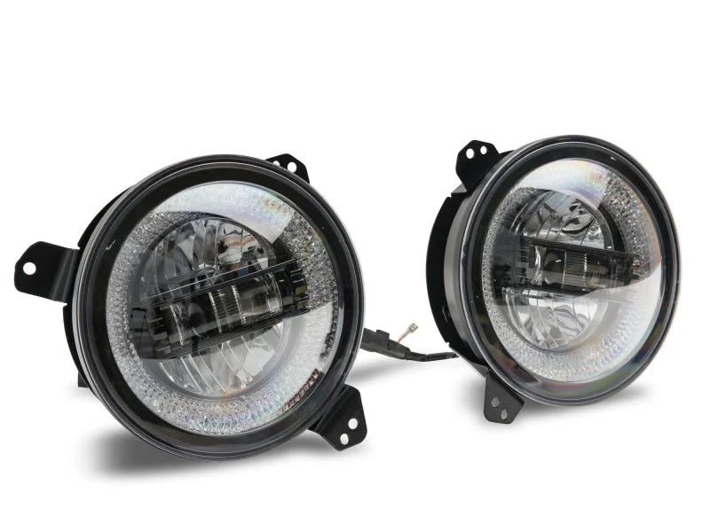 Raxiom 18-22 Jeep Wrangler JL/JT Axial Series LED Headlights- Black Housing (Clear Lens) - Additional View 7