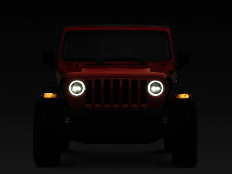 Raxiom 18-22 Jeep Wrangler JL/JT Axial Series LED Headlights- Black Housing (Clear Lens) - Additional View 8