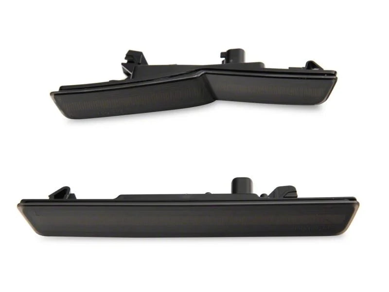 Raxiom 18-23 Dodge Challenger Widebody Axial Series LED Side Marker Lights Front and Rear- Smoked - Side View