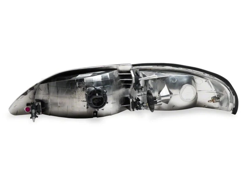 Raxiom 94-98 Ford Mustang Axial Series Cobra Style Headlights- Chrome Housing (Clear Lens) - Side View