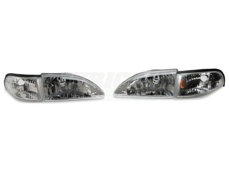 Raxiom 94-98 Ford Mustang Axial Series Cobra Style Headlights- Chrome Housing (Clear Lens) - Additional View 8