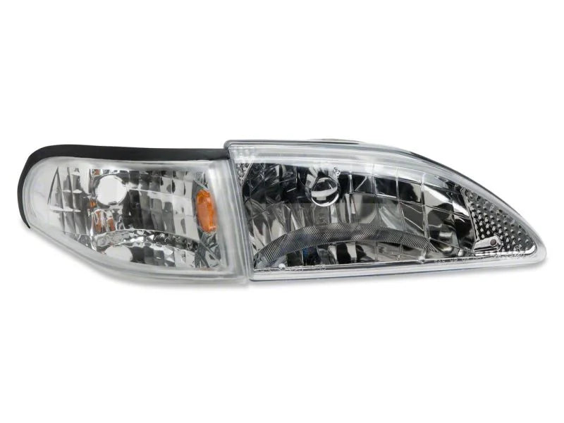 Raxiom 94-98 Ford Mustang Axial Series Cobra Style Headlights- Chrome Housing (Clear Lens) - Additional View 9