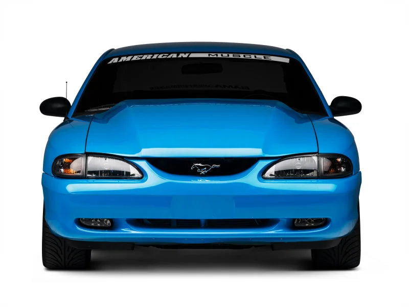 Raxiom 94-98 Mustang Axial Series Cobra Style Headlights- Black Housing (Clear Lens) - Side View