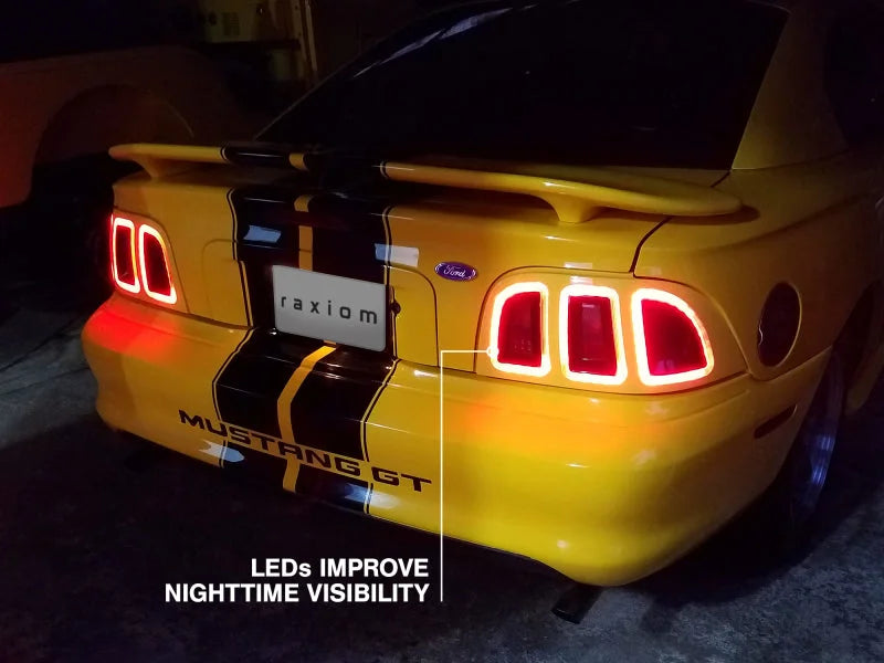 Raxiom 96-98 Ford Mustang Icon LED Tail Lights- Black Housing (Smoked Lens) - Additional View 5