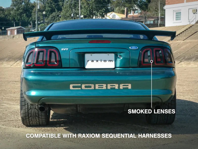 Raxiom 96-98 Ford Mustang Icon LED Tail Lights- Black Housing (Smoked Lens) - Additional View 11