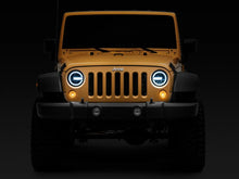 Load image into Gallery viewer, Raxiom 97-18 Jeep Wrangler TJ/JK 7-Inch LED Headlights w/ Halos- Black Housing (Clear Lens) - Additional View 9