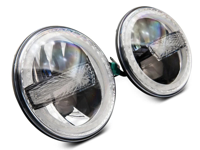 Raxiom 97-18 Jeep Wrangler TJ/JK 7-Inch LED Headlights w/ Halos- Black Housing (Clear Lens) - Additional View 12