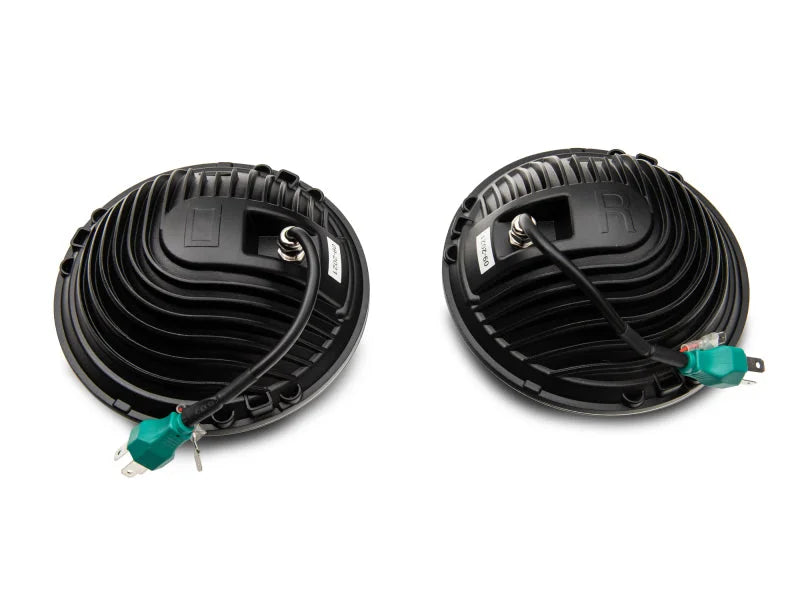 Raxiom 97-18 Jeep Wrangler TJ/JK 7-Inch LED Headlights w/ Halos- Black Housing (Clear Lens) - Additional View 13