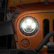 Load image into Gallery viewer, Raxiom 97-18 Jeep Wrangler TJ/JK Axial Halo Headlights w/ DRL Amber Signals- Blk Hsng (Clear Lens) - Main Product View