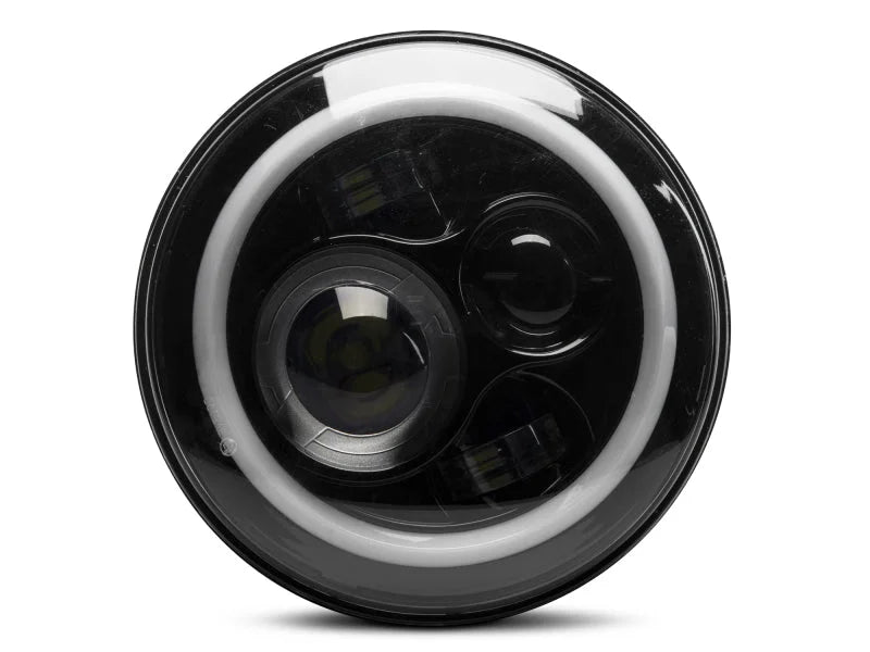 Raxiom 97-18 Jeep Wrangler TJ/JK Axial Halo Headlights w/ DRL Amber Signals- Blk Hsng (Clear Lens) - Additional View 13