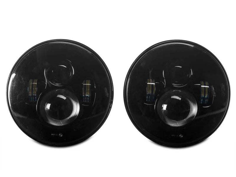 Raxiom 97-18 Jeep Wrangler TJ/JK Axial Series LED Daymaker Headlights- Black Housing (Clear Lens) - Back View