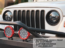 Load image into Gallery viewer, Raxiom 97-18 Jeep Wrangler TJ/JK Axial Series LED Daymaker Headlights- Black Housing (Clear Lens) - Installation View