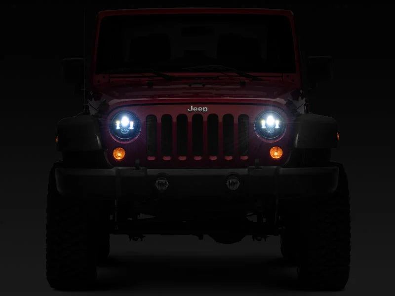 Raxiom 97-18 Jeep Wrangler TJ/JK Axial Series LED Daymaker Headlights- Black Housing (Clear Lens) - Additional View 5