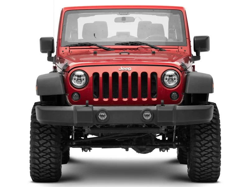 Raxiom 97-18 Jeep Wrangler TJ/JK Axial Series LED Daymaker Headlights- Chrome Housing (Clear Lens) - Side View