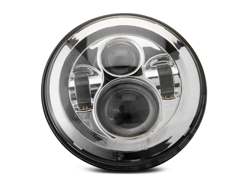 Raxiom 97-18 Jeep Wrangler TJ/JK Axial Series LED Daymaker Headlights- Chrome Housing (Clear Lens) - Back View