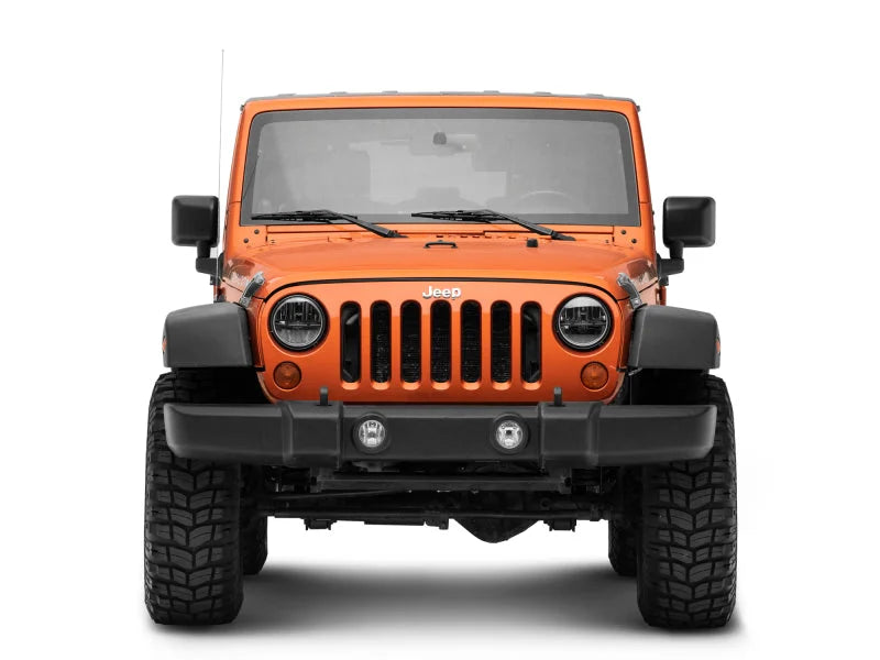 Raxiom 97-18 Jeep Wrangler TJ/JK Axial Series LED Headlights- Black Housing (Clear Lens) - Side View