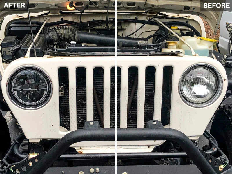 Raxiom 97-18 Jeep Wrangler TJ/JK Axial Series LED Headlights- Black Housing (Clear Lens) - Additional View 14