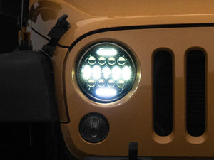 Raxiom Axial Series 13-LED Headlights- Black Housing (Clear Lens) fits 1997-2018 Jeep Wrangler / Wrangler JK - Main Produc...