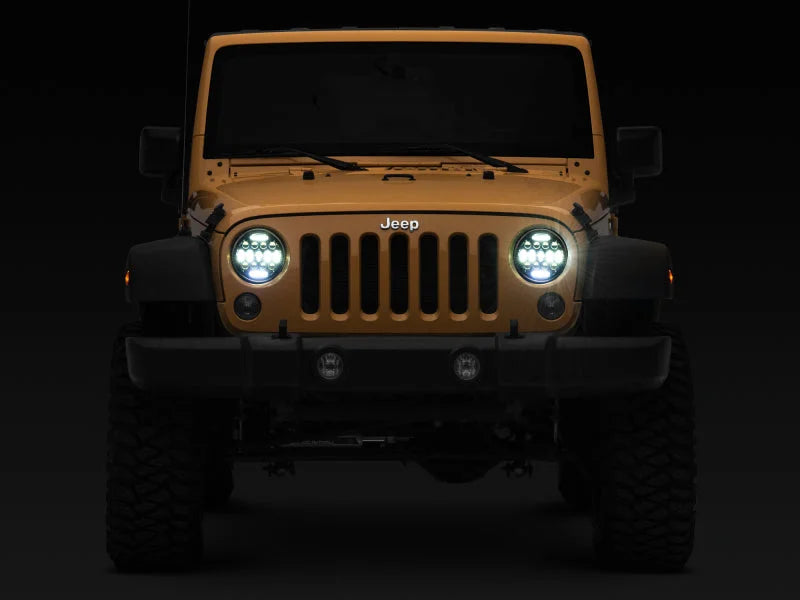 Raxiom Axial Series 13-LED Headlights- Black Housing (Clear Lens) fits 1997-2018 Jeep Wrangler / Wrangler JK - Additional ...