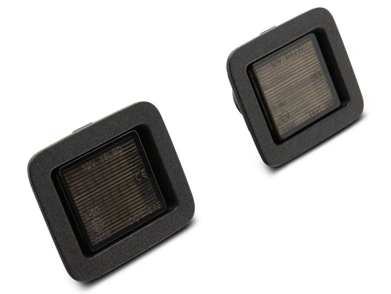 Raxiom Axial Series LED License Plate Lamps - Smoked fits 2015-2024 Ford F-150 - Back View