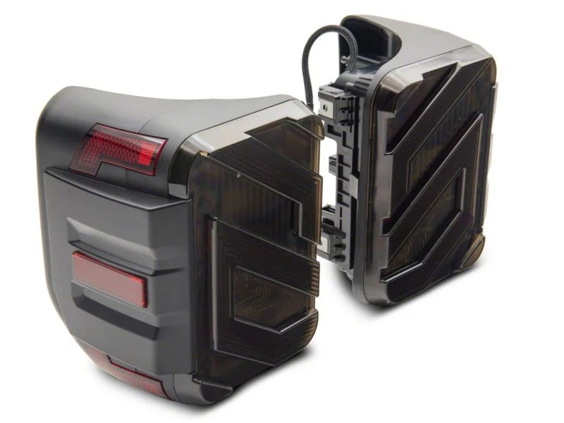 Raxiom Axial Series LED Tail Lights- Blk Housing (Smoked Lens) fits 2020-2025 Jeep Gladiator Jt - Side View